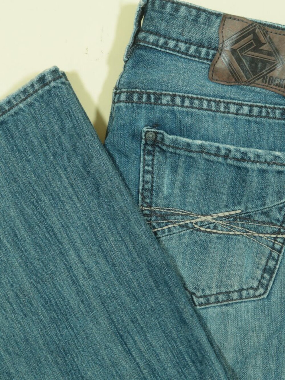 Rock And Roll Double Barrel Boot Cut Jeans Mens 33 Western Denim